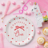 Little Sweetheart Coquette Bow 1st Birthday Papieren Bordje (Feest)