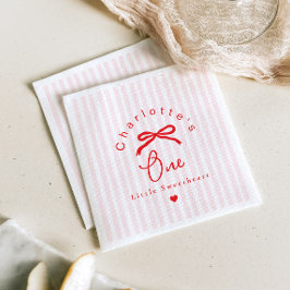 Little Sweetheart Coquette Bow 1st Birthday Servet