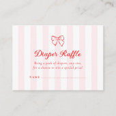 Little Sweetheart Diaper Raffle Card Informatiekaartje (Voorkant)