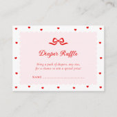 Little Sweetheart Diaper Raffle Card Informatiekaartje (Voorkant)