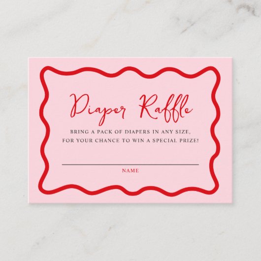 Little Sweetheart Diaper Raffle Girl Baby shower Informatiekaartje (Voorkant)