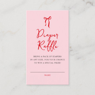 Little Sweetheart Diaper Raffle Girl Baby shower Informatiekaartje