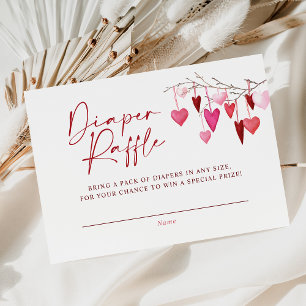 Little Sweetheart Diaper Raffle Girl Baby shower Informatiekaartje
