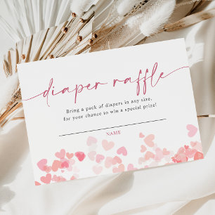 Little Sweetheart Diaper Raffle Girl Baby shower Informatiekaartje