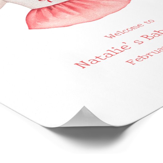 Little Sweetheart Dress Valentijn Baby shower Poster (Hoek)