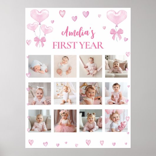 Little Sweetheart eerste jaar mijlpaal foto Poster (Voorkant)