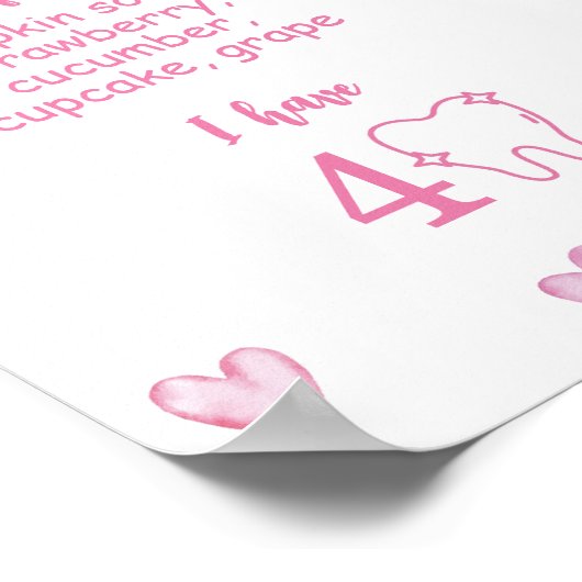 Little Sweetheart eerste verjaardag mijlpaal teken Poster (Hoek)