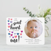 Little Sweetheart Eerste Verjaardag uitnodiging (Staand voorkant)