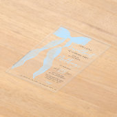 Little Sweetheart Elegant Blue Bow Birthday Party Acryl Uitnodigingen (Laagn)