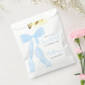 Little Sweetheart Elegant Blue Bow Birthday Party Bedankzakje (Gezegeld)