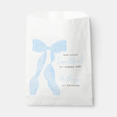 Little Sweetheart Elegant Blue Bow Birthday Party Bedankzakje (Voorkant)