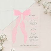 Little Sweetheart Elegant Pink Bow Baby Shower Acryl Uitnodigingen