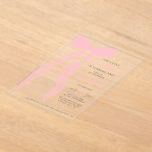 Little Sweetheart Elegant Pink Bow Birthday Party Acryl Uitnodigingen (Laagn)