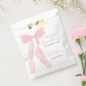 Little Sweetheart Elegant Pink Bow Birthday Party Bedankzakje (Gezegeld)