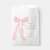Little Sweetheart Elegant Pink Bow Birthday Party Bedankzakje (Voorkant)