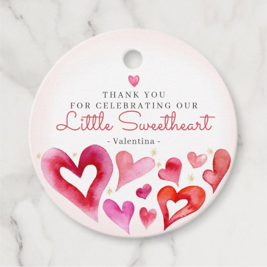 Little Sweetheart Februari Feest Bedankjes Labels (Voorkant)