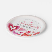 Little Sweetheart Februari Feest Papieren Bordje (Gekanteld)