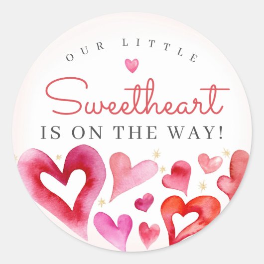 Little Sweetheart Februari Feest Ronde Sticker (Voorkant)