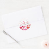 Little Sweetheart Februari Feest Ronde Sticker (Envelop)