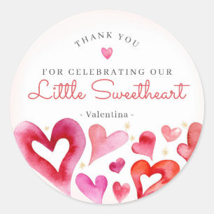 Little Sweetheart Februari Feestgunst Ronde Sticker