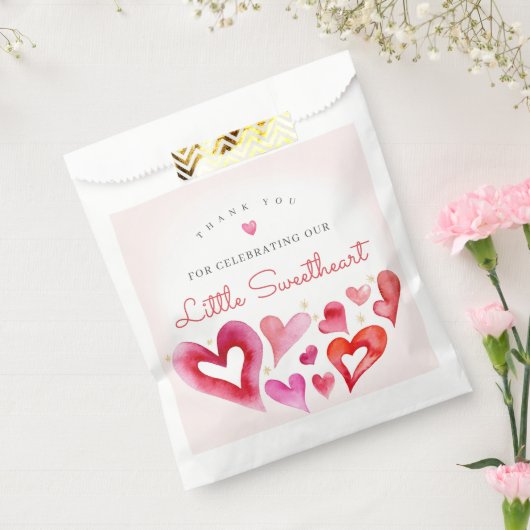Little Sweetheart Februari Verjaardagsfeestje Bedankzakje (Gezegeld)