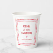 Little Sweetheart Girl 1st Birthday Party Papieren Bekers (Achterkant)