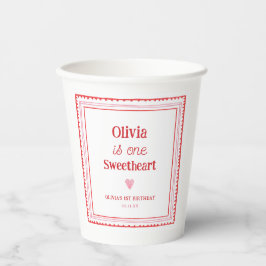 Little Sweetheart Girl 1st Birthday Party Papieren Bekers