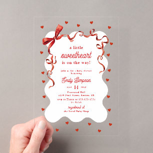 Little Sweetheart Girl Baby Shower Acryl Uitnodigingen