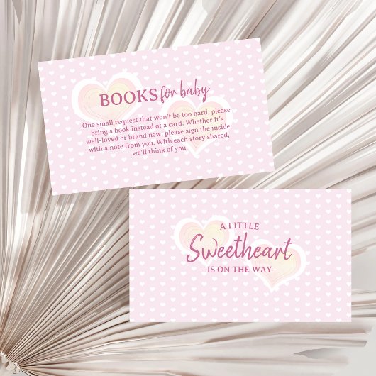 Little Sweetheart Girl Baby shower Boeken voor Bab Informatiekaartje