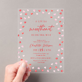 Little Sweetheart Girl Baby Shower Invitation Acryl Uitnodigingen