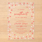 Little Sweetheart Girl Baby Shower Invitation Acryl Uitnodigingen (Voorkant)