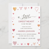 Little Sweetheart Girl Baby shower Invitation Save The Date (Voorkant)