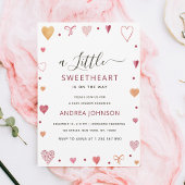Little Sweetheart Girl Baby shower Invitation Save The Date