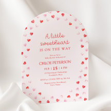 Little Sweetheart Girl Baby Shower Uitnodiging