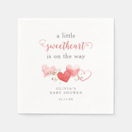 Little Sweetheart Hearts Meisje Baby shower Servet