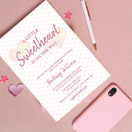 Little Sweetheart is op de Way Pink Baby shower Kaart
