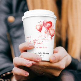 Little Sweetheart Is Op De Weg Modern Baby shower Papieren Bekers