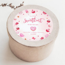 Little Sweetheart is op weg naar het baby shower Ronde Sticker