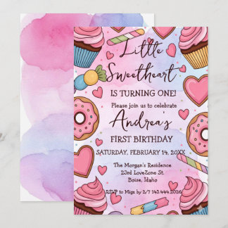 Little Sweetheart is Turning One Valentines Birth Feestdagenkaart
