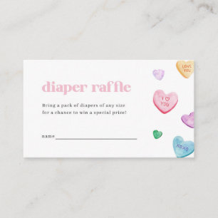 Little Sweetheart Luier Raffle Kaart Baby shower Visitekaartje
