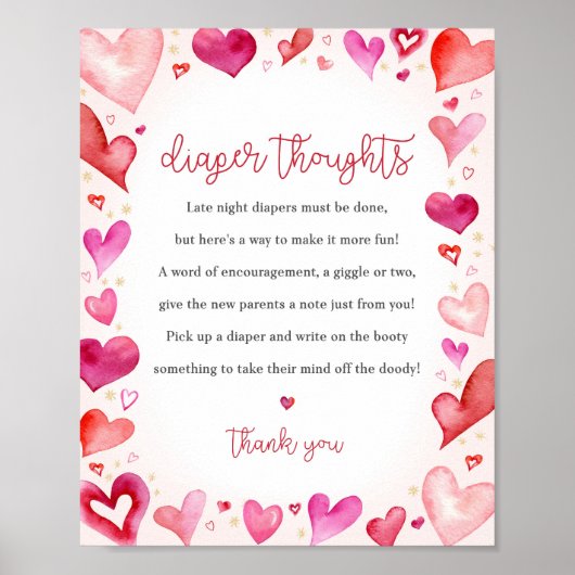 Little Sweetheart Luier Raffle Teken Poster (Voorkant)