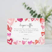 Little Sweetheart Luier Raffle Uitnodiging Invoege Informatiekaartje (Staand voorkant)