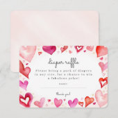 Little Sweetheart Luier Raffle Uitnodiging Invoege Informatiekaartje (Voorkant / Achterkant)