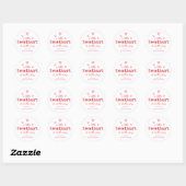 Little Sweetheart Meisje Baby shower Hart Ronde Sticker (Vel)