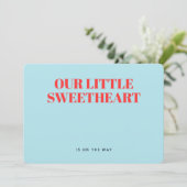 Little Sweetheart Minimalist Boy Baby shower Kaart (Staand voorkant)