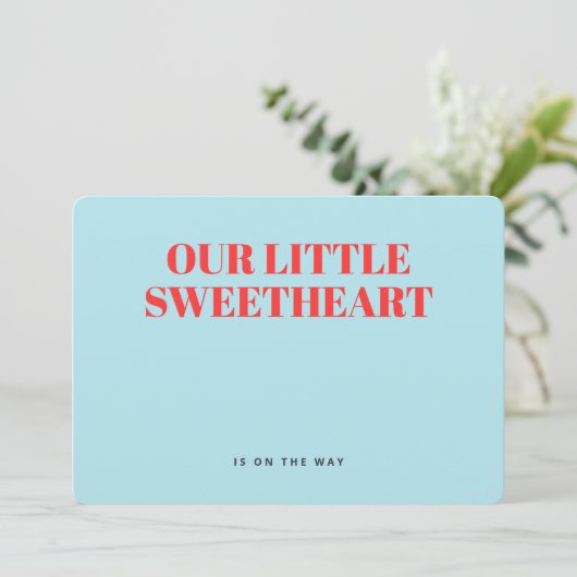 Little Sweetheart Minimalist Boy Baby shower Kaart (Staand voorkant)