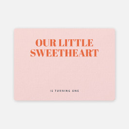 Little Sweetheart Minimalist Meisje Eerste Verjaar Kaart