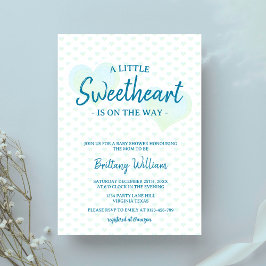 Little Sweetheart Modern Boy Baby shower Kaart