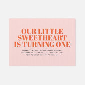 Little Sweetheart Modern Meisje 1e Verjaardag Kaart