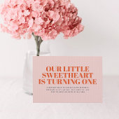 Little Sweetheart Modern Meisje 1e Verjaardag Kaart